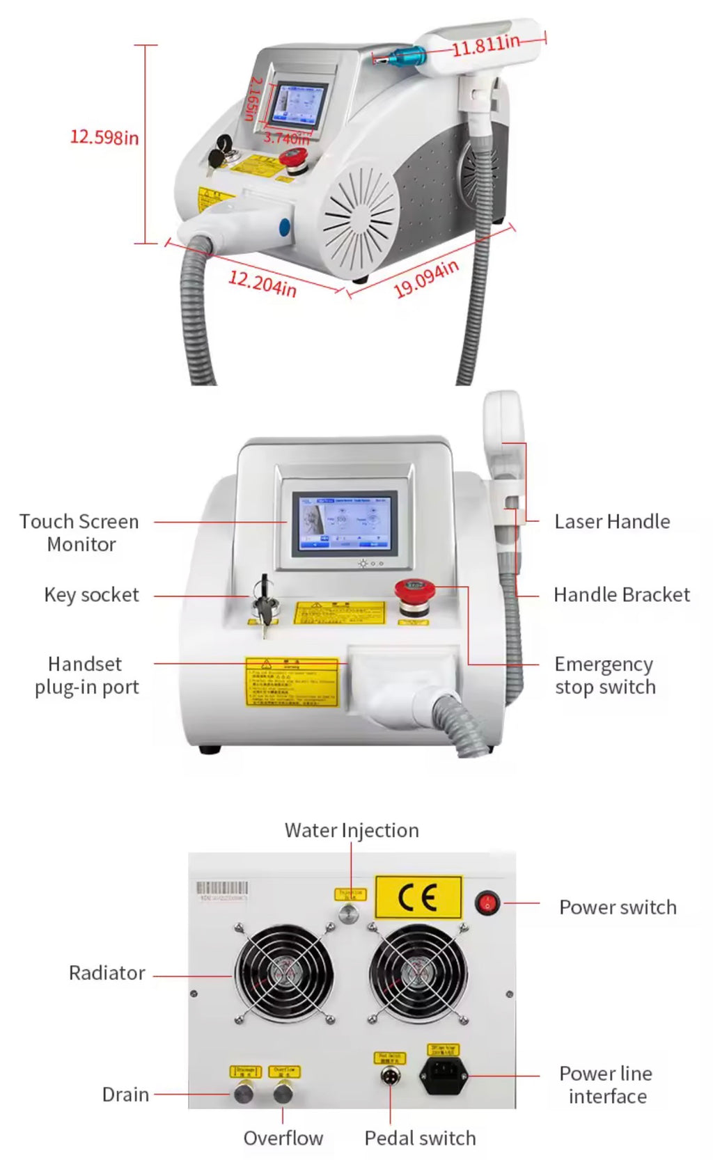 Pulse Technology YAG Laser Tattoo Removal & Carbon Facial Device + Training